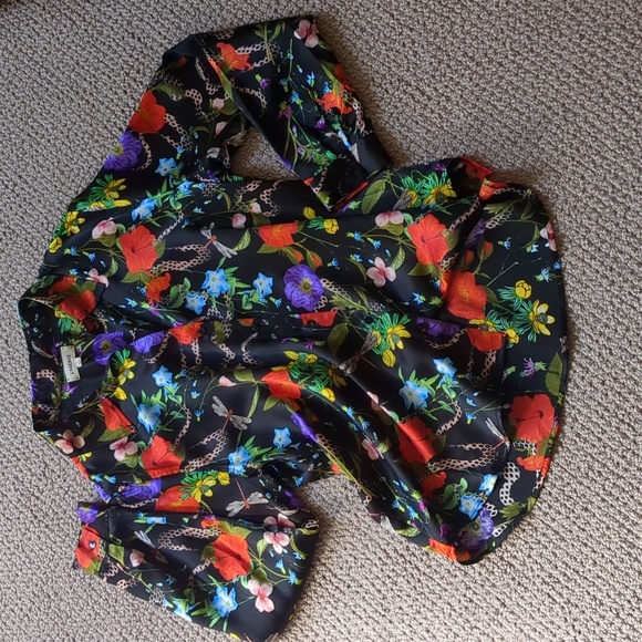 L’Agence 100% Silk Botanical Snake Tyler Holly Button Front Blouse - Picture 12 of 16